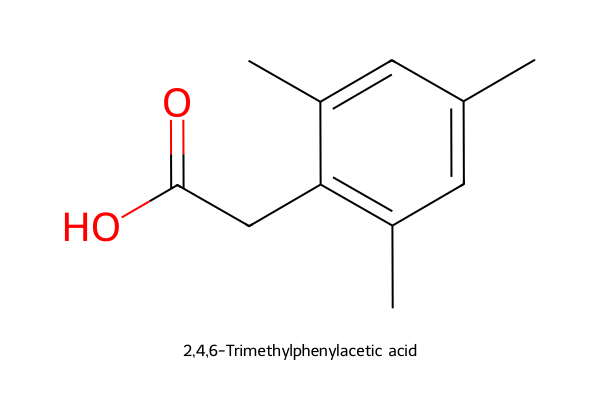2,4,6-Trimethylphenylacetic acid chemical structure, CAS 4408-60-0