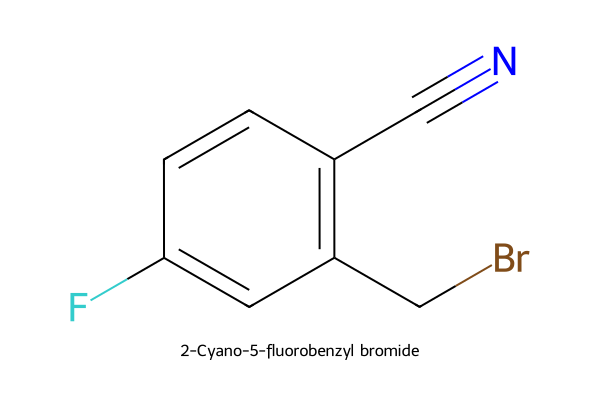 2-Cyano-5-fluorobenzyl bromide chemical structure, CAS 421552-12-7